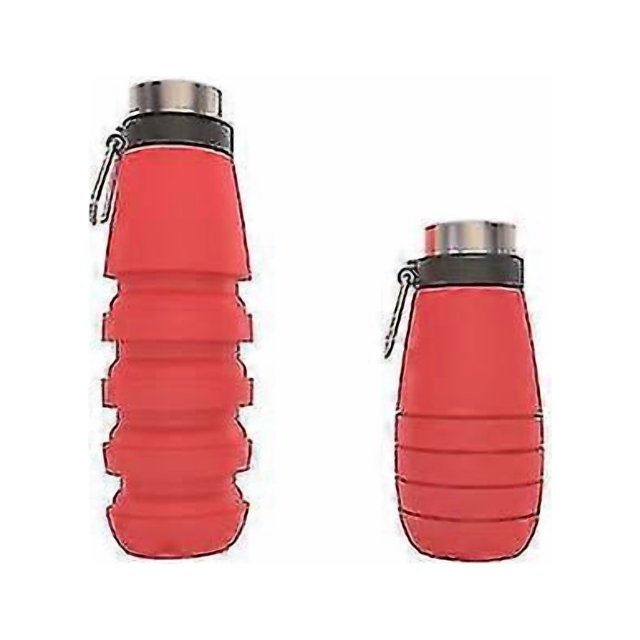 Foldable Water Bottles With Safety Food-grade Silicone Material For Camping Climbing Biking Outdoor Sports Red