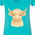thumbnail image 4 of Inktastic Adorable Highland Cow Charm Women's V-Neck T-Shirt, 4 of 5