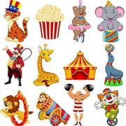 Zonon 24 Pieces Carnival Cutouts Party Supplies, Circus Theme Birthday Party Favors Circus Animals, Clown Performers Carnival Party Decoration