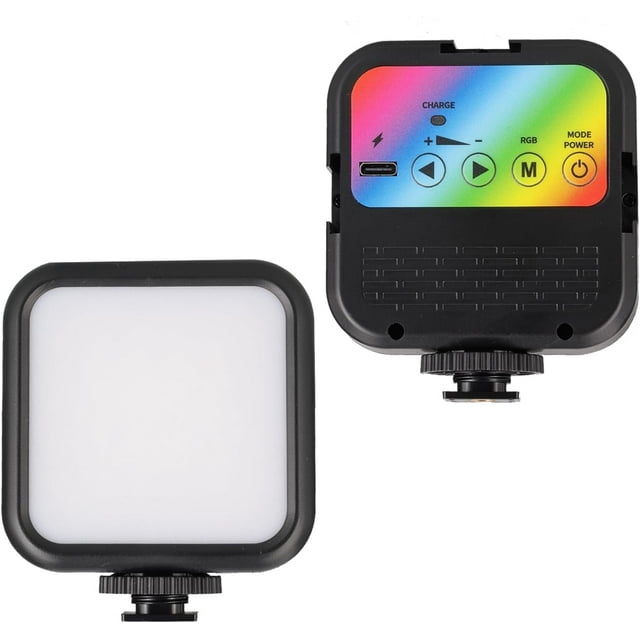 Portable RGB Video Light with 70 LED's, Compatible With Panasonic Lumix DMC-ZS80D , Adjustable Color Temperature, and Long-Lasting Rechargeable Battery