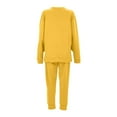 thumbnail image 4 of Vivianyo HD Womens 2 Piece Outfits Sweatsuit Solid Oversized Sweatshirt Lounge Sets Baggy Sweatpants Fall Fashion with Pockets Yellow, 4 of 5