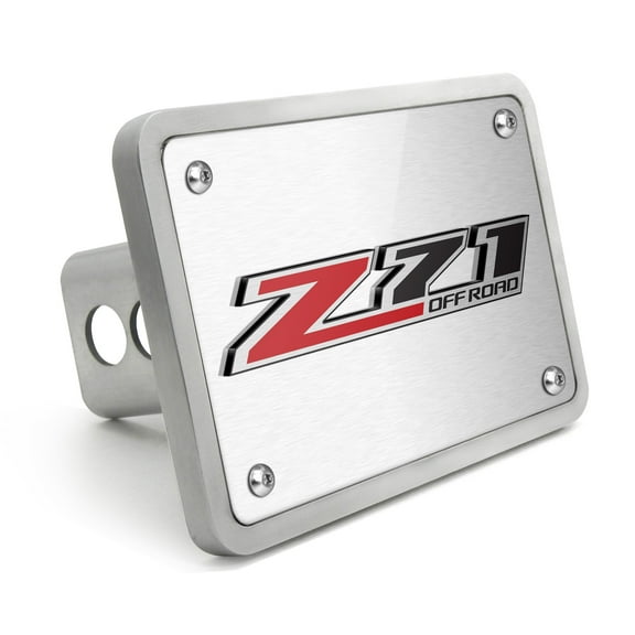 Chevrolet Z71 Off Road 3D Logo Brush Billet Aluminum 2 inch Tow Hitch Cover