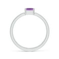 thumbnail image 2 of ANGARA Natural Parallel Split Shank Square Emerald-Cut Amethyst Ring in 14K White Gold for Women (Size-5mm) | February Birthstone, Anniversary, Jewelry Gift for Women | Natural Amethyst Ring, 2 of 9