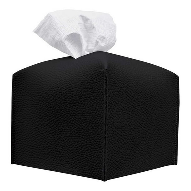 Caja de pañuelos de cuero, soporte organizador de caja de pañuelos de cuero para mesa de sala de estar en casa