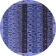 thumbnail image 1 of Ahgly Company Indoor Round Abstract Blue Modern Area Rugs, 5' Round, 1 of 4