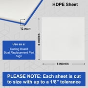 Duco USA-Made HDPE Sheet 1/8 Inch Thick 6 x 6 - 4 Pack of White HDPE Plastic Cutting Board Plastic Sheet for Kitchen, Signs, Crafts, Shelf Board, and Dishwasher Friendly