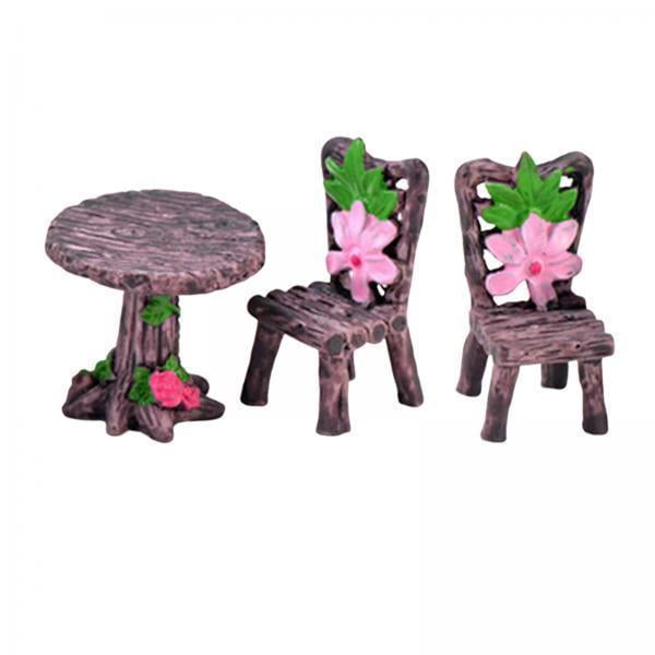 Yinanstore 6xMiniature Chaise de Table Ensemble Maison de Poupée DIY Mini Modèle Ensemble Ornements Meubles