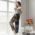 thumbnail image 4 of Uemuo Watercolor Snake Skin Pattern Women's Wide Leg Palazzo Lounge Pants with Pockets Light Weight Loose Comfy Casual Pajama Pants-X-Large, 4 of 9