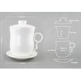 thumbnail image 3 of HAHDAXIA Convenient Travel Office Loose Leaf Tea Brewing System-Chinese Jingdezhen Blue and White Porcelain Tea Cup Infuser 4-Piece Set with Tea Cup Lid and Saucer (Blue Lotus), 3 of 3