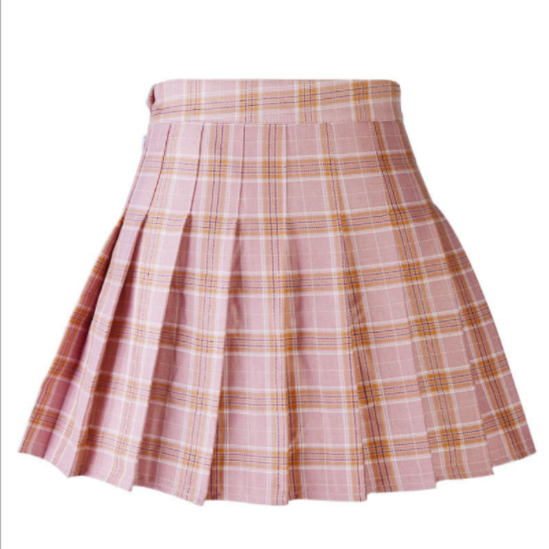 Color : Bingqiling, Size : Small HAODA Girls JK Uniform Women A-line Flared Skirt Basic Girls Short High Waist Versatile Plaid Pleated Skirt Skater Tennis Skirt Set,NingMengHaiYan,XXL 