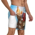 thumbnail image 3 of Goofa Trip to London Printed Men's Swim Trunks Board Shorts Quick Dry Mens Swimming Trunks with Compression Liner,Breathable Fit Hawaii Beach Shorts-Large, 3 of 9
