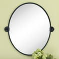 thumbnail image 3 of TEHOME Farmhouse Oval Black Metal Pivot Bathroom Vanity Mirror Tilting Vanity Mirrors 19x24", 3 of 6