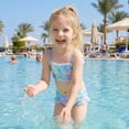 thumbnail image 3 of Girls Swimsuits 3PCs Mermaid Bikini Set Fish Tail Skirt Ruffled Bathing Suit Cosplay Swimwear for Kids Sizes 4-5Y, 3 of 9