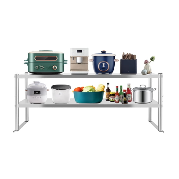 2 Tier Stainless Steel Storage Shelf Kitchen Prep Table Organizer Oven Rack Adjustable