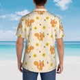 thumbnail image 6 of Fotbe Squirrel And Leaves Hawaiian Shirt for Men Unisex Summer Beach Casual Short Sleeve Cotton Linen Button Down Shirts-X-Large, 6 of 9