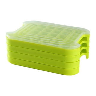 YiFudd Jelly Mold Plastic Ice Block Mould With Cover Round Ball Ice Lattice Ice  Cube Tray with Lid and Bin, Relieve Heat 