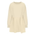 thumbnail image 6 of gakvbuo Fashion Women's Casual Over Sized Sweatshirt Long Sleeve Dress Round-Neck Ladies Patchwork Mini Dresses, 6 of 9