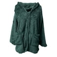 thumbnail image 4 of RYRJJ Womens Hooded Cardigan Winter Long Sleeve Open Front Solid Fuzzy Fleece Jacket Coats Outerwear with Pockets, 4 of 5