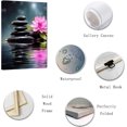thumbnail image 5 of ZHONGYUTONG Zen Wall Art Stones Pink Lotus on Water Canvas Prints Spiritual Picture Bathroom Relaxing Artwork for Office Yoga Spa Meditation Room Framed (12.00" x 18.00"), 5 of 6
