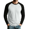 thumbnail image 2 of Zylanna Mens Raglan Long Sleeve Tees, Raglan Sleeve Crewneck Classic Stretchy Regular Fit Casual Layering Shirts for Men White, 2 of 9