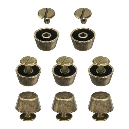 

Uxcell 8 Set Rivets Stud Handbag Purse Feet 1/2 Flat Head Alloy Screw Rivets for Leather Bag DIY Bronze