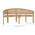 thumbnail image 2 of vidaXL Banana Bench Outdoor Patio Banana Bench with Armrest Solid Wood Teak, 2 of 8