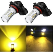Alla Lighting H10 9145 LED Fog Lights Bulbs Xtreme Super Bright 9140 9040 9045 3000K Amber Yellow 12V Replacement