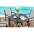 thumbnail image 6 of Jane Stone 5 Piece Patio Dining Set,Outdoor Furniture 4 Textilene Chairs & 1 Round 38"x 38" Metal Slatted Table with 1.5" Umbrella Hole,Outside Porch Deck Balcony Backyard Set for 4, 6 of 7