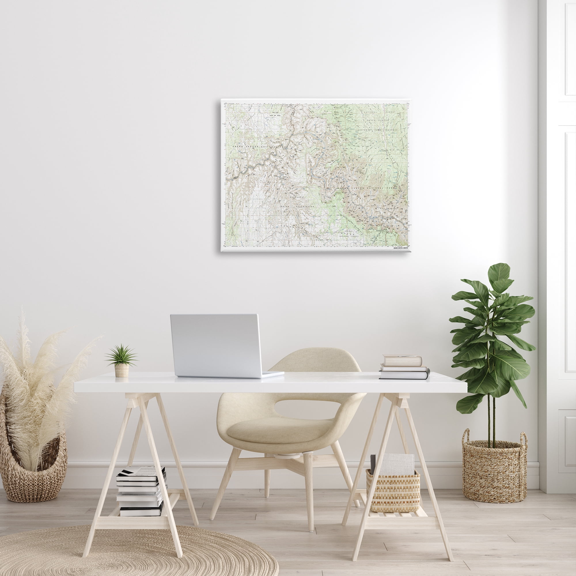 Stupell Industries Grand Canyon National Park Reserve Topographic Map Geography, 40 x 30, Design by Daphne Polselli