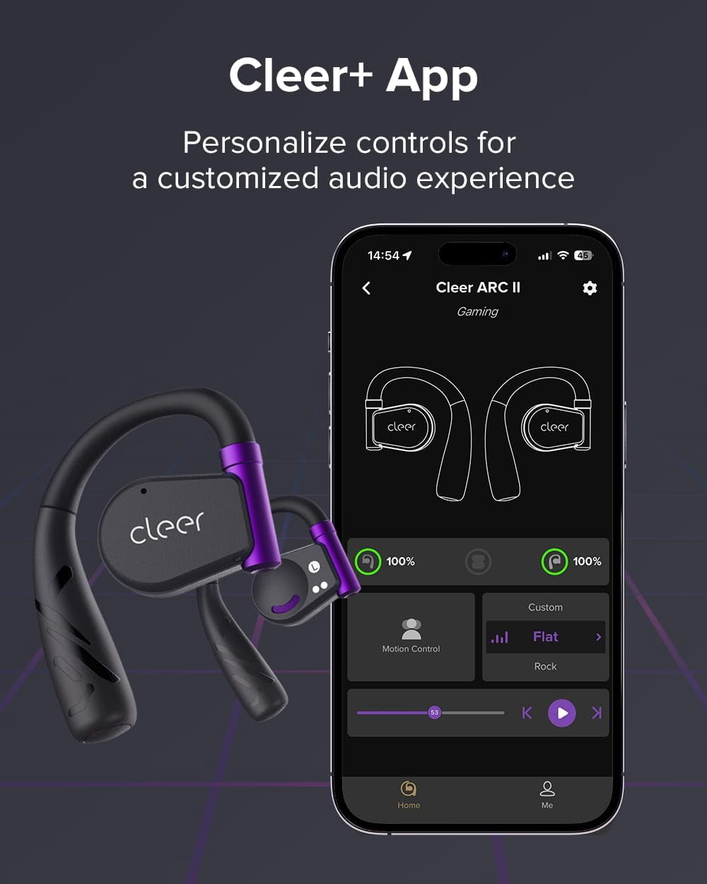 Cleer ARC II Gaming Earbuds - True Wireless Open Ear Headphones, Ultra-Low Latency, Snapdragon Sound, Bluetooth 5.3, USB-C Dongle, 35Hr Battery, Compatible to PS4, PS5, PC, Switch,White