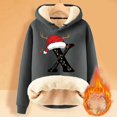 thumbnail image 2 of WILLBEST Sudaderas de Mujer con Capucha Estampada con Letras Navideñas, de Lana Gruesa, Cálida para El Invierno Sudadera de Moda XXXX-Grande, 2 of 4
