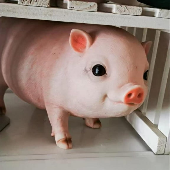 Garden Ornaments, Garden Statue Baby Pig Decorative, Cute Pig Garden Statue Resin Lawn Ornaments, Durable Farmhouse Animal Sculpture Art Decoration for Home Outdoor Decor