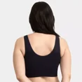 thumbnail image 2 of Fruit of the Loom Women's 360° Stretch Seamless Comfort Longline Sports Bra - Black - 2X-Large, 2 of 5