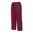 thumbnail image 4 of Nestiefly Cotton Linen Capri Pants for Women Loose Fit Straight Leg Drawstring Elastic Waist Cropped Pant Casual Summer Clothes 2026 Wine M, 4 of 7