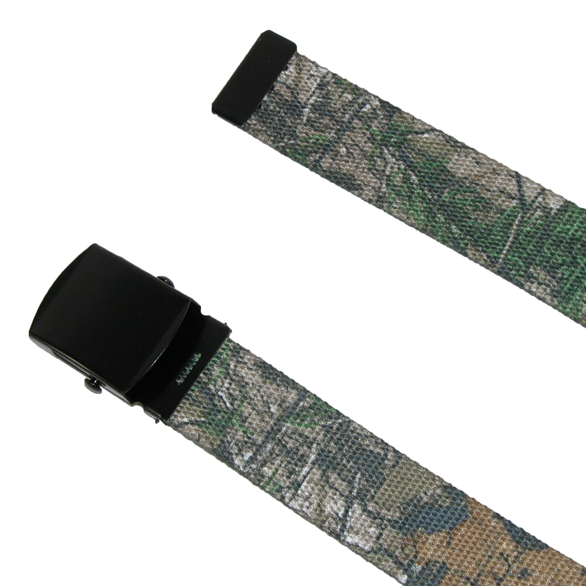 CTM Men's Big & Tall Fabric Adjustable Belt with Realtree Camo Print