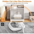 thumbnail image 6 of Hejuchuangli White Cat Litter Box Enclosure, Modern Hidden Litter Box Furniture with Open Storage Shelf and Litter Mat, Cat Box Cabinet Side Table Nightstand for Indoor Cats, 23.5 x 17 x 27.5 in, 6 of 9