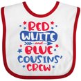 thumbnail image 3 of Inktastic Cousins Crew Red White and Blue 4th of July Boys or Girls Baby Bib, 3 of 4