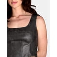 thumbnail image 4 of Madden NYC Juniors Washed Faux Leather Cropped Sleeveless Top, Sizes XXS-XXL, 4 of 5