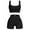 Black, variant on Women's Seamless Yoga Tank Top High Waist Tummy Control Shorts 2 Pieces Set Solid Color for Workout Gym(Coffee,L)