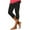 Black, variant on Womens Capris for Summer Plus Size Trendy Skinny Ruffled Trim Yoga Trousers Spandex Elastic High Rise 3/4 Length Trousers Solid Cropped Pants for Ladies Sports Beach Green