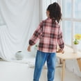 thumbnail image 6 of LYMAYTER Kids Boys Girls Cotton Shirt Spring Fall Baby Plaid Long Sleeve T-Shirt Toddler V-Neck Casual Shirt for 1-6 T, 6 of 9