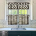 thumbnail image 3 of Boho Kitchen Curtains for Windows – Rustic Tribal Floral Print Cafe Curtains, Vintage Bohemian Geometric Panels for Home Décor, 3 of 6