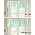 thumbnail image 4 of Tie Up Valance Curtain for Kitchen,Light Green White Stripe Texture Rod Pocket Short Curtains Adjustable Tie-Up Shade Valances,Minimalist Line Art Window Treatment for Bathroom Living Room Bedroom, 4 of 8