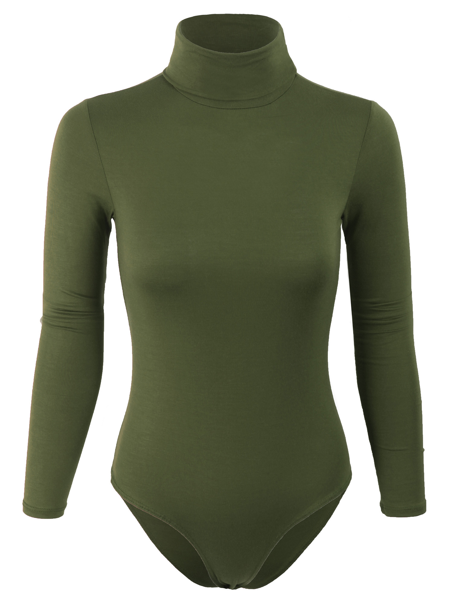 KOGMO Womens Turtleneck Bodysuit with Snap Button Closure - Walmart.com