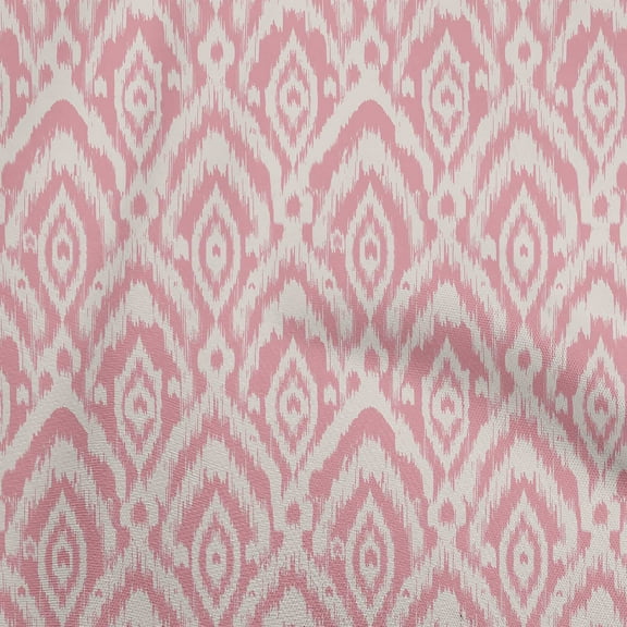 oneOone Polyester Lycra Medium Pink Fabric Ikat Sewing Craft Projects Fabric Prints By Yard 56 Inch Wide