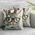 thumbnail image 3 of Happy Easter Decorative Throw Pillow Covers Set of , Hunny Bunny Rabbit Blue Porch Outdoor Pillowcase, Flowers Vintage Sofa Cushion Case Home Decor, 3 of 5