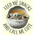 thumbnail image 2 of Men's Star Wars: The Mandalorian Grogu Feed Me Snacks and Call Me Cute Graphic Tee Beige Medium, 2 of 4