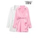 thumbnail image 2 of TRAF Women Fashion With Gathered Satin Mini Dress Vintage V Neck Long Sleeve Female Dresses Vestidos MujerL&China Gao Jinjia LED, 2 of 2