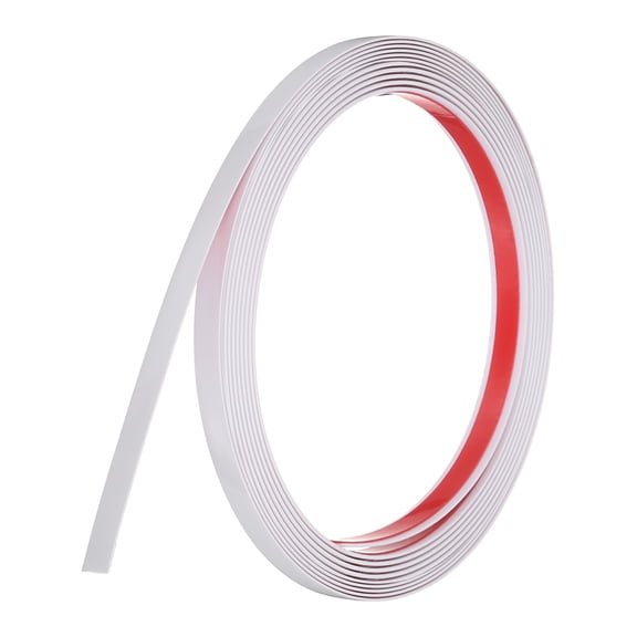 White Peel and Stick Molding Trim, 0.4 Inch x 9.8 ft Self-Adhesive Mirror Tape, Flexible Border Strip for Wall Decoration Tile Edge Ceiling Floor Frame Furniture Decoration