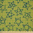 thumbnail image 2 of Ambesonne Abstract Fabric by the Yard Microfiber, Comic Stars with Holes, 5 Yards, Dark Teal Dark Yellow, 2 of 2